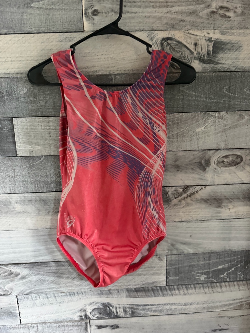 Simone Biles GK Women Coral Pink and Purple Gymnastics Leotard